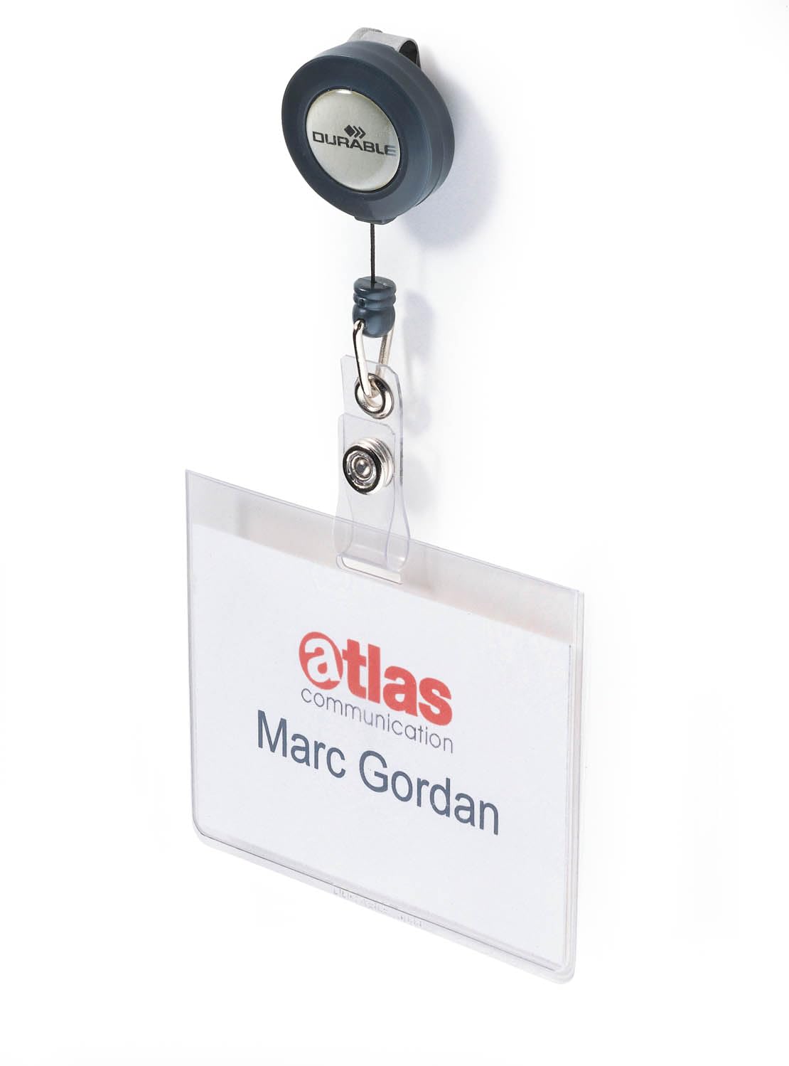 Durable Name Badge 60 x 90 mm with Badge Reel Transparent | Pack of 10 Badges | Includes Blank Insert Cards | Ideal for Events and Visitor Management