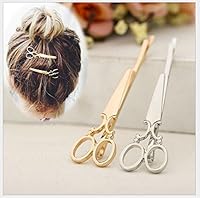 IFfree 6PCS (3pc gold 3pc silver) Girls Cute Fashion Scissors shape Hair Clip Hair Accessories Headpiece