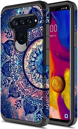 LG V40 ThinQ Case, Onyxii Hybrid Dual Layer Slim Graphic Armor Shockproof Impact Resistant Protective Cover Case for LG V40 ThinQ (Henna Mandala)