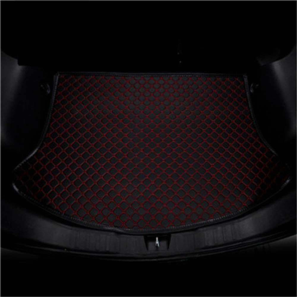 PXX Car Trunk Mat， for Toyota Vios 2018 2019 Car Trunk Mats Black Cargo Liner Car Styling Rugs Carpet Waterproof,Black red line
