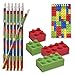 Building Block Party Favors: 12 Pencils, 24 Erasers & 12 Notepads by Gift Boutique
