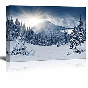 Winter Mountain Snow Covered Trees Wall Decor