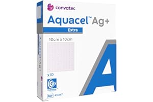 Convatec BX/10 AQUACEL AG+ EXTRA HYDROFIBER DRESSING, SIZE 10CM X 10CM (4INX 4IN)