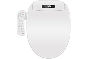 CIOREZNT Electric Bidet Toilet Seat Elongated with Heated Seat, Warm Air Dryer, Endless Warm Water, Oscillating and Pulsating Spray Wash, Stainless Steel Self-Clean Nozzle (Single Temperature Display)