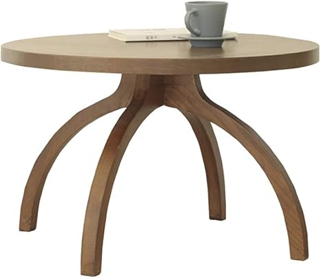 Amazon Com Coffee Tables Simple Wooden Low Round Balcony Table Half Arc Legs Color Brown Size 626240cm Kitchen Dining