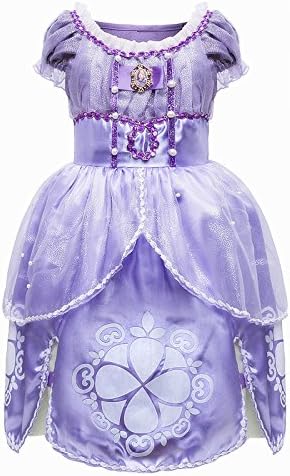 MISG Sofia Girls' Belle Princess Dress Halloween Party Fancy Costume(120)