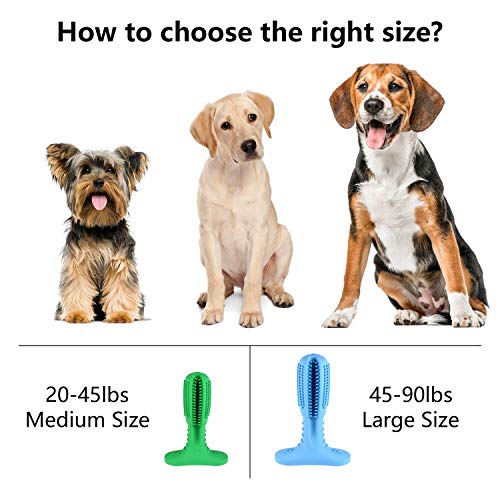 Cutiful Large Size Dog Toothbrush Dog Chew Tooth Cleaner Brushing Stick Natural Rubber Dog Chew Toys Doggy Puppy Dental Care Dog Chew Toothbrush for 45-90 lbs Pet Puppies