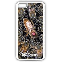 iPhone 7 Case African Honeybee Hive Queen Workers Comb Honey Customizable TYD Designs in White Rubber