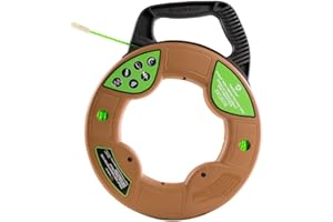 Southwire Tools & Equipment FTSP45-125NCT Simpull Electrical Fish Tape with Non-Conductive Tip, Large Case, 4.5mm x 125 Feet