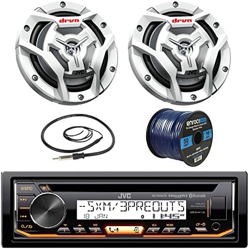 JVC KD-R97MBS Marine Boat Yacht Radio Stereo CD Player Receiver Bundle Combo with 6.5" 2-Way Coaxial Speakers