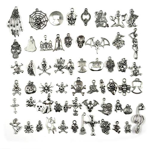 LANBEIDE 60 PCS Assorted Charms Wholesale Mixed Halloween Christmas Charms Pendants for Jewelry Making and Crafting DIY Necklace Bracelet Earrings