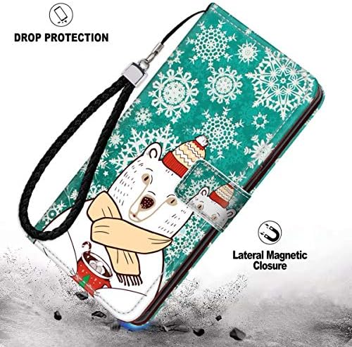 Wallet Case with Magnetic Closure Fit iPhone 11 Pro Max (2019) [6.5-Inch] White Bear Bumper