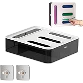 FALAH Food Storage Bag Organizer, 4 in 1 Plastic Bag Organizers for Kitchen Storage, Baggie Organizer for Drawer with Removable Labels, Gallon, Quart, Sandwich (Black)