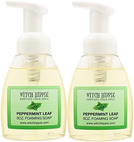 Peppermint Leaf Organic Foaming Hand Soap 8oz by Witch Hippie (2-8oz Bottles)