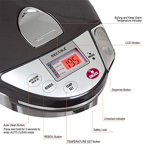 Secura LCD Electric Water Boiler and Warmer 4Quart Electric Hot Pot
