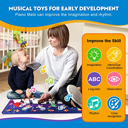 Onysurui Piano Mats, Musical Mats Toys for Toddlers with 7 Instruments