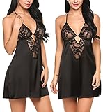Avidlove Women Sleepwear Sexy Lingerie Satin Nightgown Lace Chemise Nightdress