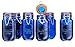 HC Elegant Home High Quality Airtight Glass Spice Jar Hermetic Seal Bail & Trigger/Jar with Lid • Use As Spice Canister • / Set of 6 (Blue)