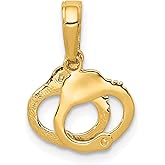 Diamond2Deal 14k Yellow Gold 2-Piece Handcuffs Pendant