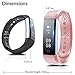 Fitness Tracker, Coffea C2 Activity Wristband : Bluetooth Wireless Smart Bracelet, Waterproof Pedometer Activity Tracker Watch with Replacement Band for IOS & Android Smartphone (Black+Pink strap)