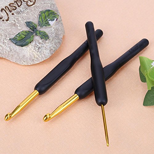 image for UEB 8pcs/lot Useful Sewing Tool Black Soft Handle Hook Knitting Croche