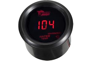 ESUPPORT Car 2" 52mm Digital Water Temp Gauge Red LED Fahrenheit F
