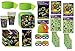 Teenage Mutant Ninja Turtles TMNT Party Supplies Bundle Pack Includes Plates, Cups, Napkins, Table Cover, Crepe Streamer, Favor Loot Bags, Stickers, Masks, Skateboards - Total 90 Pieces