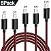 ACTIONPIE 5-Pack(3ft 3ft 6ft 6ft 10ft) Type C Cable Use USB 3.0 Fast Charger and Nylon Braided Cable black and red