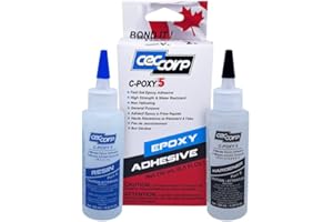 Five Minute Epoxy Glue Adhesive C-POXY 5 by CECCORP (8.5 Oz Combined) – Fast Setting, Quick Cure, Clear Epoxy Glue, General Purpose, 5 Minute