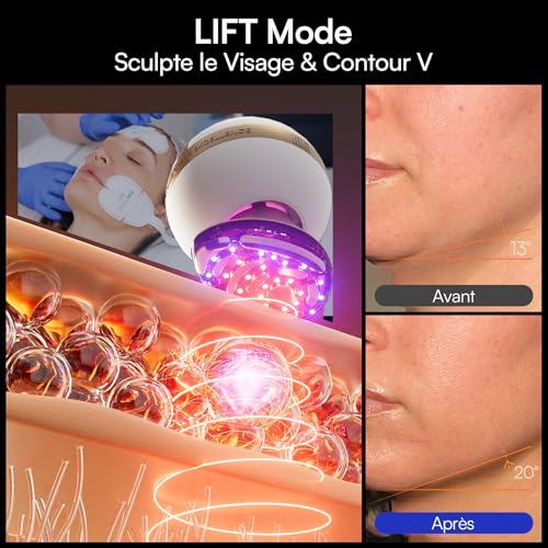INIA SPHERA 8-in-1 Enhanced Microcurrent Facial Machine for Face and Neck - Red Light, Heating & Cooling, 5 Custom Modes, Skin Care and Home Glow