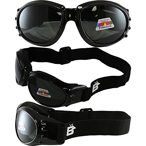 Birdz Eyewear Eagle Motorcycle Goggles (Black Frame/Polarised Smoke Lens) - Thumbnail 5