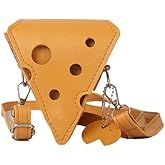 Fashion PU Leather Cheese Shaped Crossbody Bag, Creative Mini Shoulder Bag Fashion Handbag Wallet Purse for Women