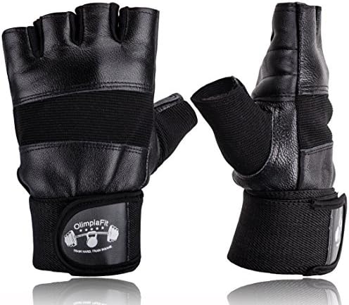 Gym Gloves Black Best For Crossfit, Exercise, Fitness, Weight Lifting, Workout, Sports, Training - Men, Women, Girl - Heavy Duty Leather - M