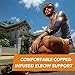 CopperJoint Compression Elbow Sleeve – Copper Infused High-Performance Design, Promotes Proper Blood Flow and Helps Improving Circulation and Support Healing for All Lifestyles - Single (Medium)