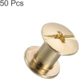 Sourcing Map Chicago Screw Set M5 x 8mm Gold Tone 50 pcs Leather DIY Rivets view 3