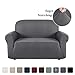 Flamingo P High Stretch Sofa Slipcover Non Slip Loveseat Covers for 2 Cushion Couch Washable Pet Furniture Protector Covers with Elastic Bottom, Thick Jacquard Fabric (Medium, Charcoal Gray)