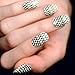 24 Sheets New Nail Hollow Irregular Grid Stencil Reusable Manicure Stickers