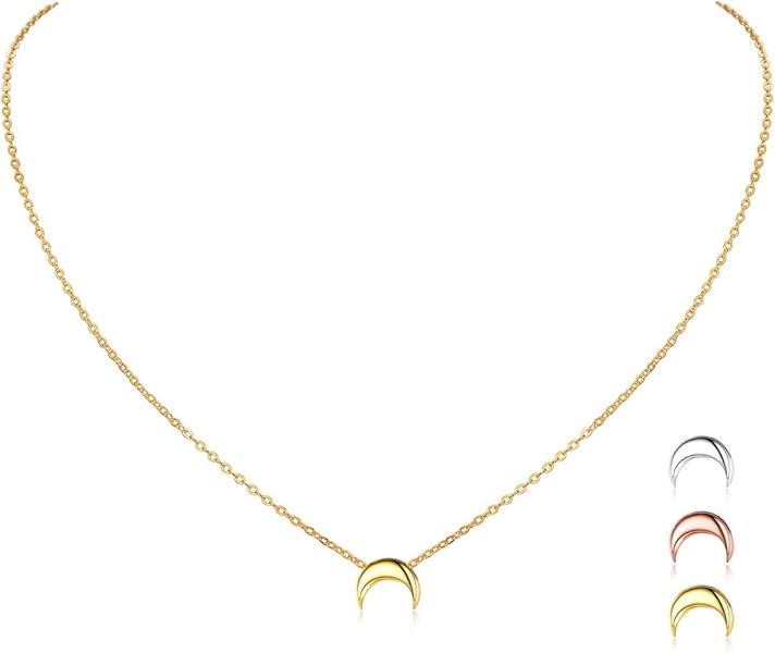 Amazon Chicsilver 三日月 ネックレス レディース ゴールド 18k 金属