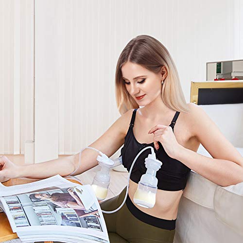 BAMMAX Double Electric Breast Pump, Portable Breast Pumps Breast Feeding Pumps USB Rechargeable Breast Pump with 4 Modes 16 Files, LED Touch Screen Display, Ultra-Quiet, BPA-Free, FDA Certified