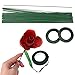 SONGZIMING 3 Rolls Flower Paper Tape with 50 Pieces Floral Stem Wire 16 Inch for Bouquent Stem Wrapping and Crafts, Dark Green