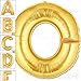 AFTERLOON® 40 Inch Giant Jumbo Helium Foil Mylar Alphabet Balloons for Graduation Anniversary Celebration Bridal Shower Wedding Birthday Party Decorations, Premium Quality, Matte Gold, Letter O