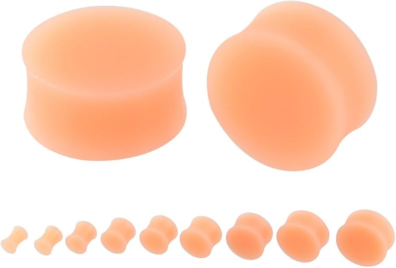 ZongDa Silicone plugs PAIR of Flesh Skin Colored Solft Fashion Plugs