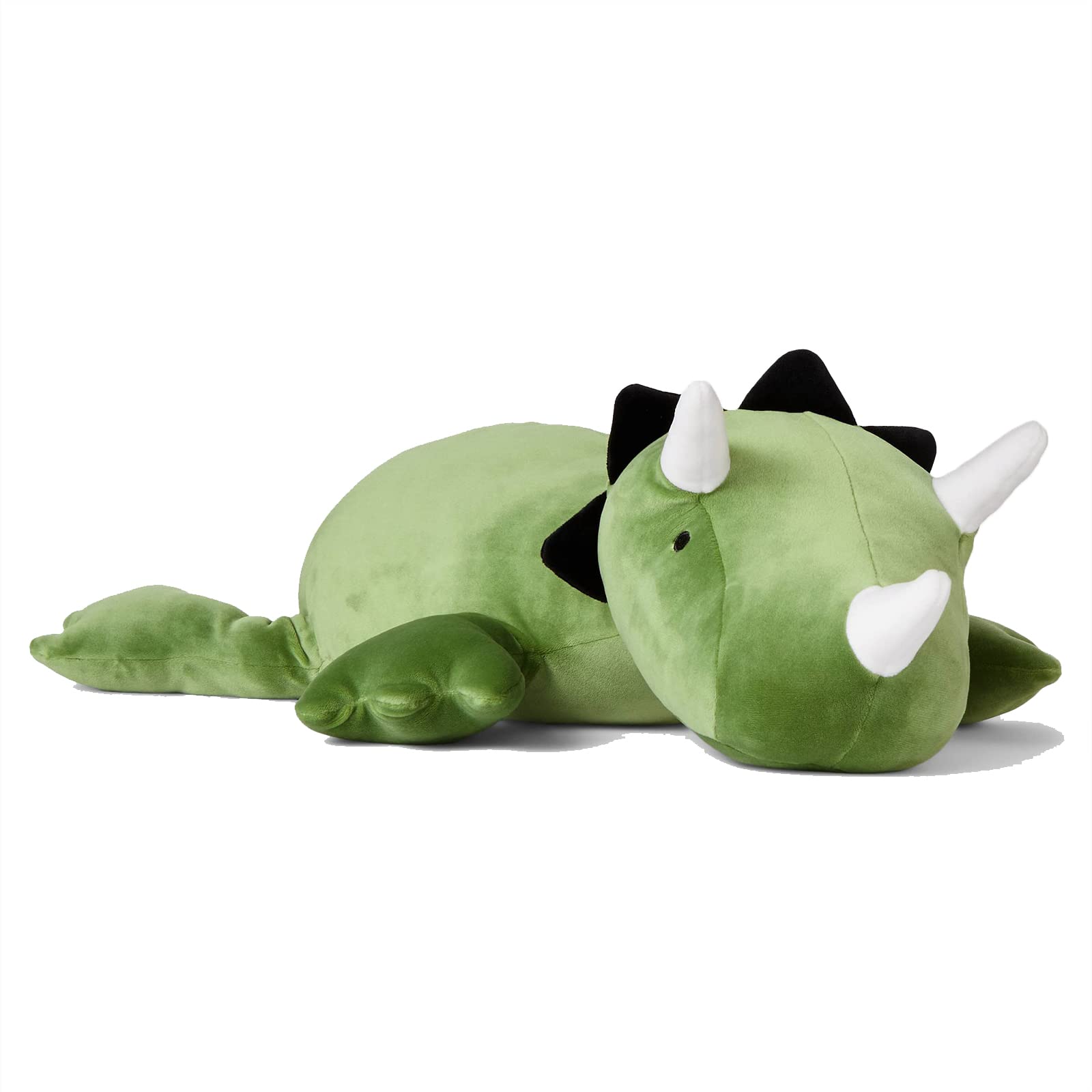 OSOCU 1.4 LB Weighted Stuffed Triceratops Animals Plush - 16 Inch Squished Long Dinosaur Jumbo Pillow - Kawaii Plushies Hugging Toy Gifts for Kids - Soft Green Dino Stuffed Animal Toy (Triceratops)