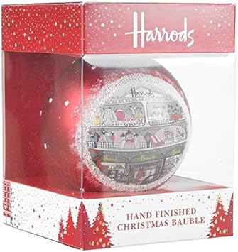 Decorazioni Natalizie Harrods.Harrods Pallina Rifinito A Mano Seta In Vetro Decorazione Per L Albero Di Natale Regalo Di Natale Amazon It Casa E Cucina