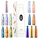 DJSBZ Vacuum Cola Shape Double Walled 18/8 Stainless Steel Water Bottle Leak-Proof Keep Hot & Cold, Travel Sports Personalized Metal Water Bottle,17 Oz (500 ml) Marble White