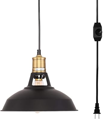 Kingmi Plug In Pendant Light With Plug In 16 4 Cord And On Off