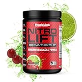 MuscleMeds Nitro Lift Pre Workout Enhance Endurance and Muscle Performance, Cherry Lime, 40 Servings