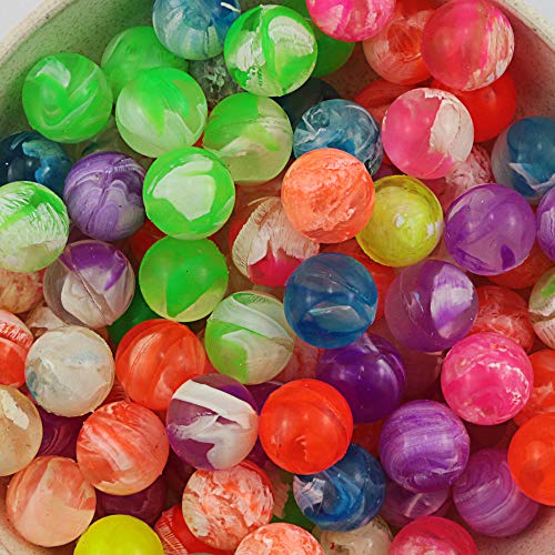 Agreatca 100 pcs Cloud 19 mm Bouncing Balls,Mini Neon Swirl Bouncing Balls,Neon Bouncing Balls Bulk Kit for Kids, Rubber Swirl Bouncing Balls