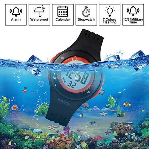 2 Waterproof+Stopwatch+Digital+Quartz+Wristwatch