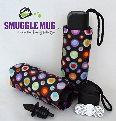 Umbrella Flask w/ Lid Seals & Speed Pourer (Multi-Color Polk-a-Dot)